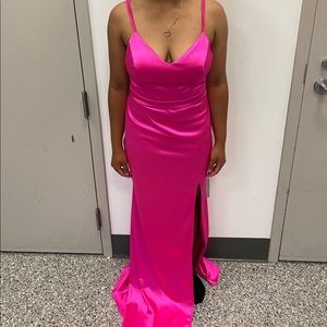 Hot Pink Lace Sequin Dress